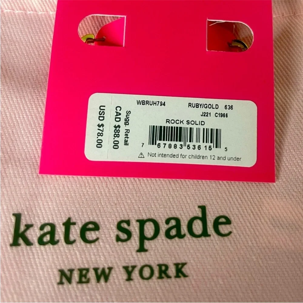 Kate Spade ♠️ Rock Solid Heart Huggies Earrings - Picture 9 of 9